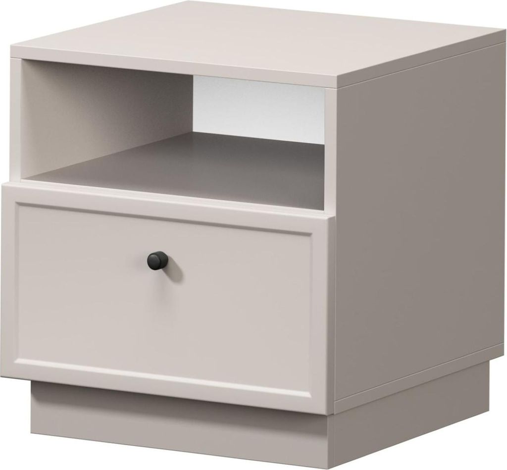 Lorini Nachttisch mit Schublade – Modernes und nachhaltiges Design | Farbe: Kaschmir | Größe: 45x47x45 cm