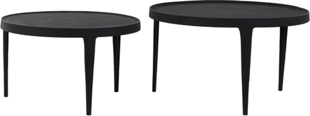 Light & Living - Couchtisch TOBIAS - Ø75x44cm - Schwarz - 2er-Set