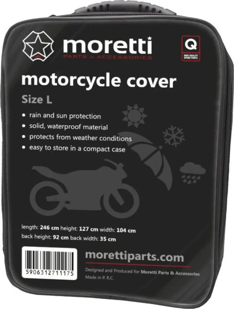 Telo Moretti Per Moto, Scooter, Ciclomotore - Misura. L 246X127X93