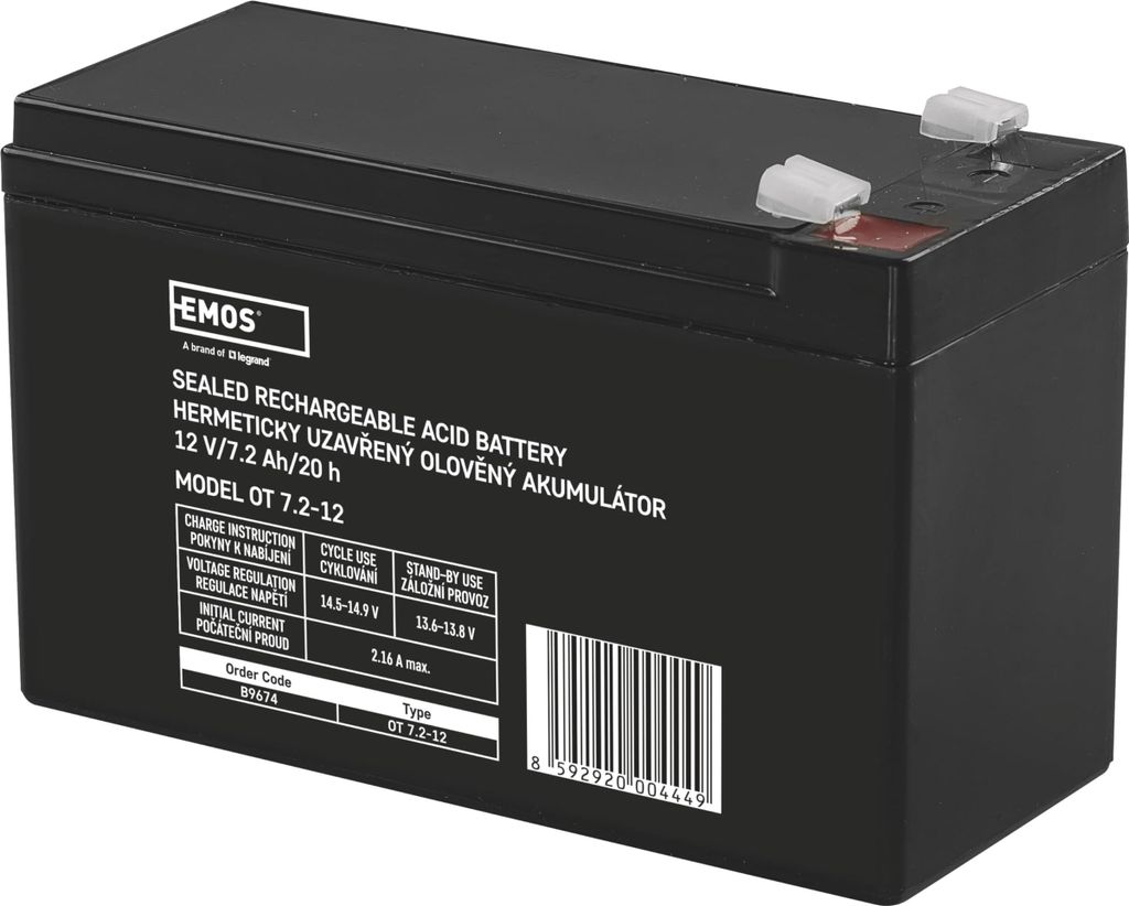 Emos Akumulátor Sla 12V 7,2Ah Fa6,3 Image du produit 