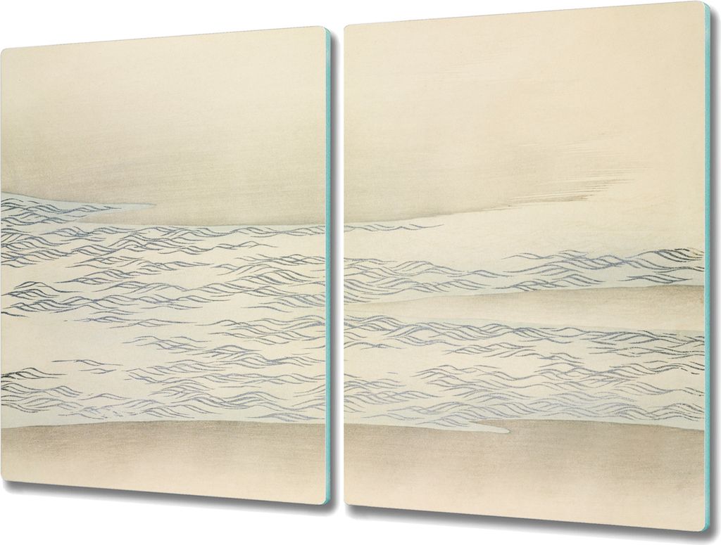 Coloray Hackbrett Küchenbrett Kochplattenabdeckung Schneidebrett Herdabdeckplatte 2x40x52 cm - Wellen