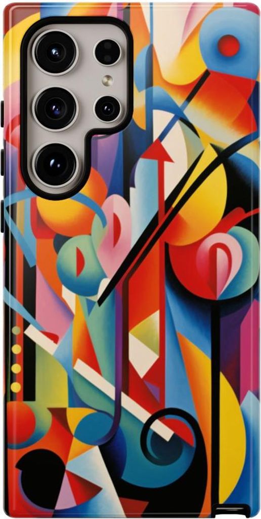 Bunte Abstrakte Geometrie – Hülle Kompatibel mit Samsung Galaxy S24 Ultra
