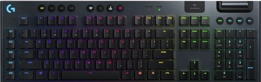 Logitech Gaming G915 TKL - Tastatur - Hintergrundbeleuchtung - USB, Bluetooth, LIGHTSPEED - QWERTY - US International - Tastenschalter: GL Tactile ...