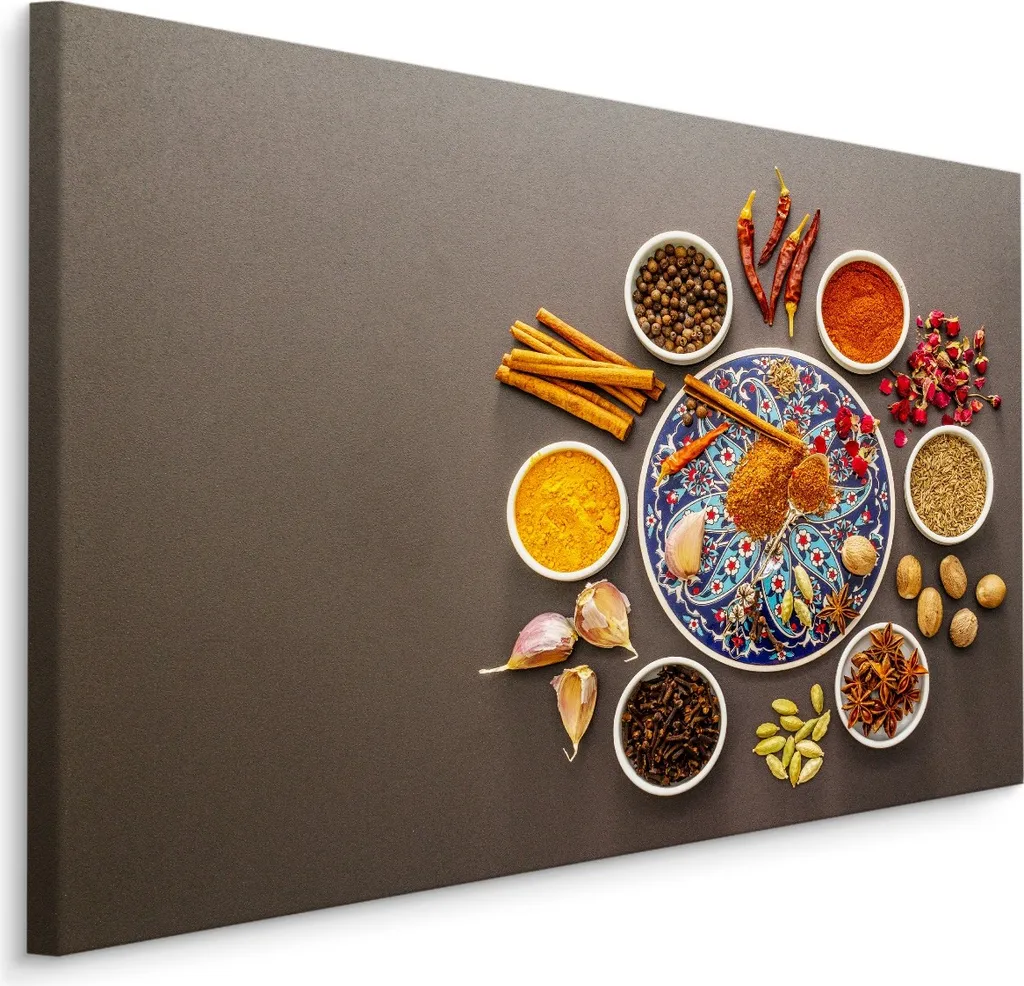 Arredo Cucina Moderna: Quadro XXL 90x60 Spezie Orientali su Tela Fine Art