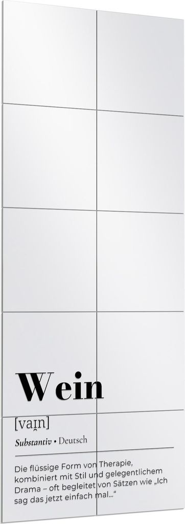 DEQORI Wandspiegel Puzzle 60x150 cm 'Wein - Definition' Spiegel Ganzkörperspiegel