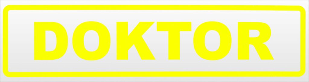 Kiwistar Doktor Magnetschild Schild magnetisch - 45cm Neongelb - Magnetfolie für Auto PKW Kfz