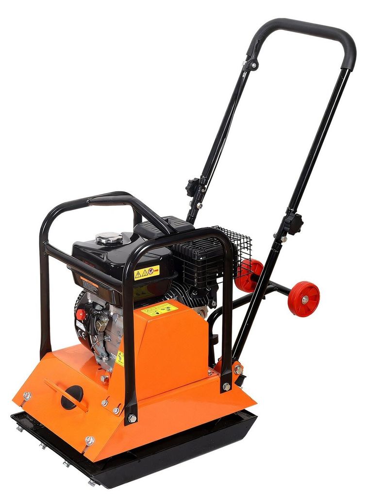 Plate Compactor, 6.5 HP 212CC Gas Engine, 6400 VPM Vibrating Ground Rammer, 15 kN Compaction Force, 53 x 40 cm Plate, Walk Behind Compactor for Pav...