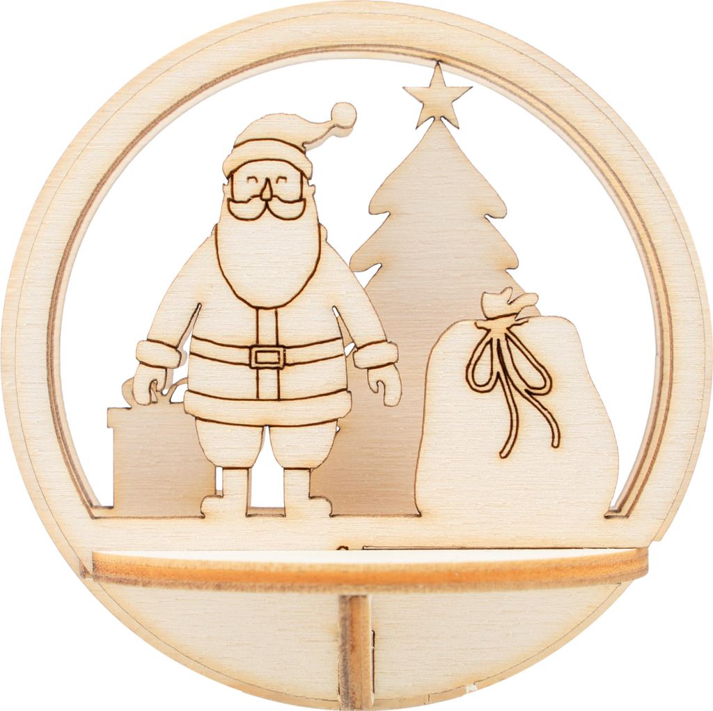 VBS Holz Steckmotiv für Acrylkugel 7.5 cm Durchmesser Weihnachtsmann