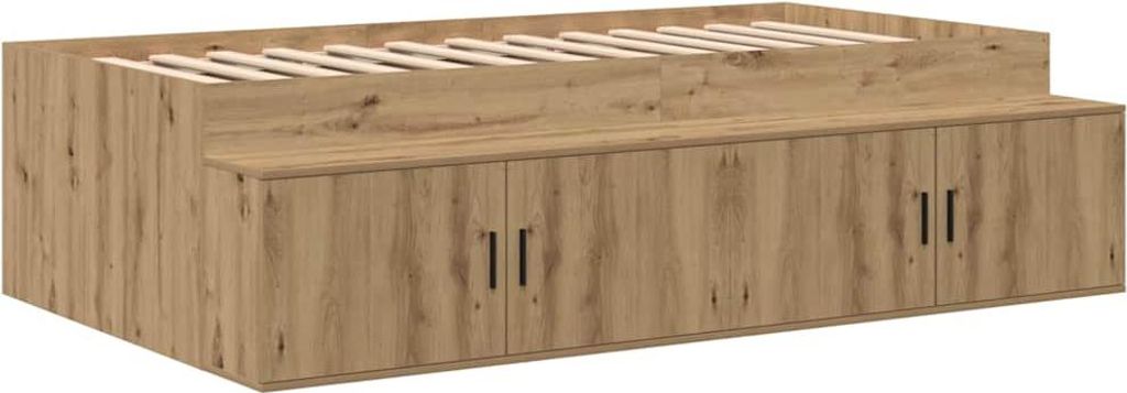 Bettrahmen mit Speicher Artisan-Eiche 80 x 200 cm Holzwerkstoff