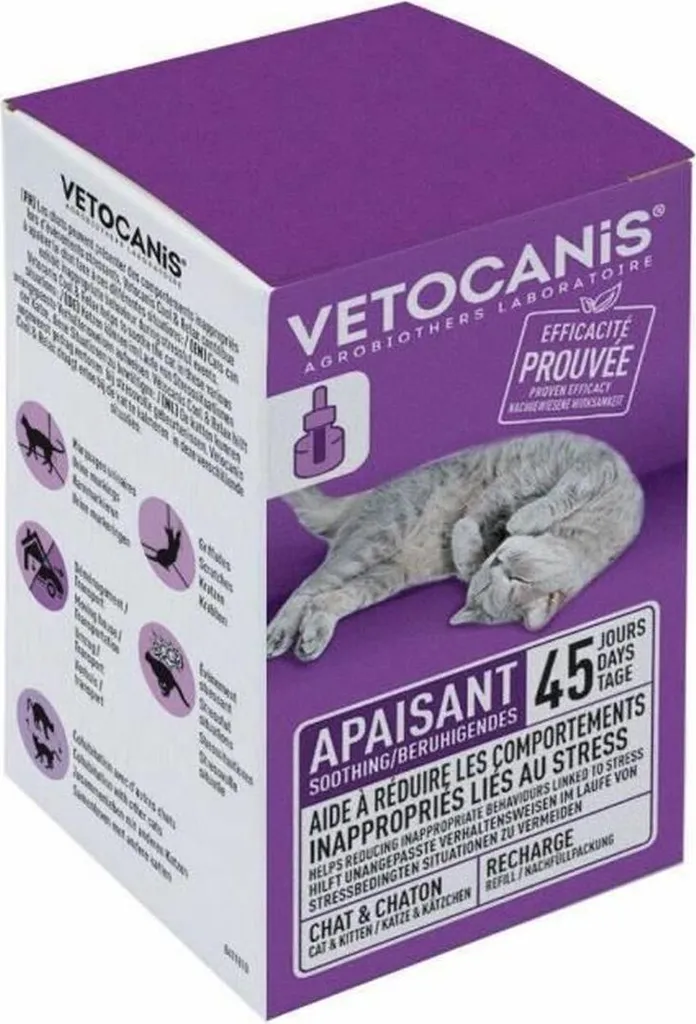 Vetocanis Recharge Diffuseur Relaxant Chien et Chat - Flacon de 45ml