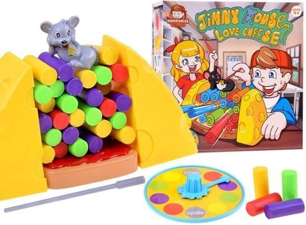 Jeu de construction mur fromage avec souris - Équilibre et Précision