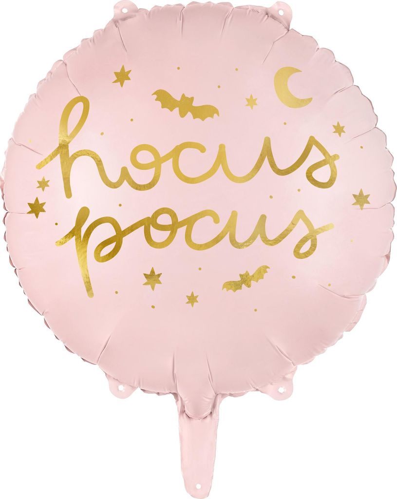 Folienballon Hocus Pocus & Fledermaus Motiv 35cm Rosa / Gold