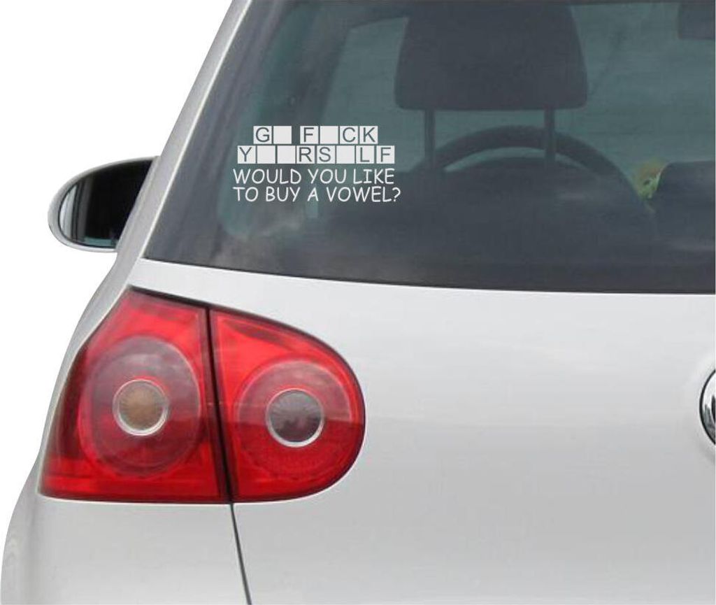 Aufkleber / Autoaufkleber - JDM - Die cut - Buy A Vowel Decal Funny Auto Fenster Laptop Sticker - silber - 149mmx63mm