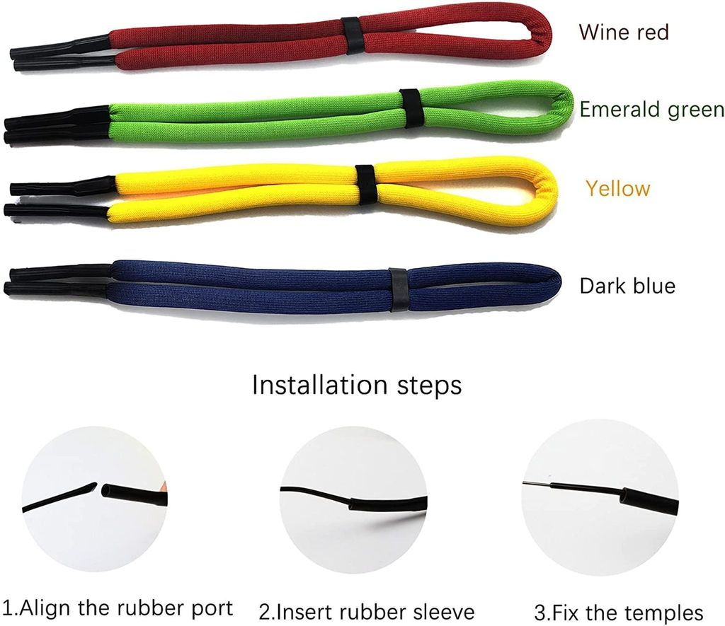 Ouligay 4 stuks verstelbare sportbrilband, antislip, veelkleurig, voor heren en dames, zonne- en leesbril, veiligheidsbril