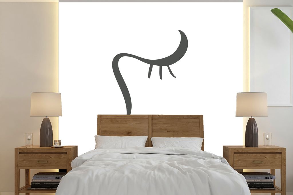 MuchoWow Fototapete für Wohnzimmer oder Schlafzimmer Wandtapete Vinyl Motivtapete Gesicht - Frau - Schwarz - Weiß - 300x300 cm - Wanddekoration