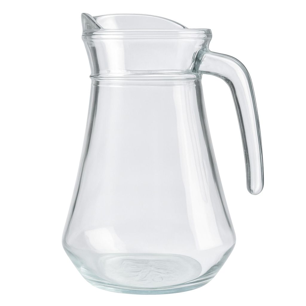 Glaskaraffe 1,3L – Wasserkaraffe für Saft, Limonade & Tee – eleganter Glaskrug mit Ausgießer, spülmaschinenfest