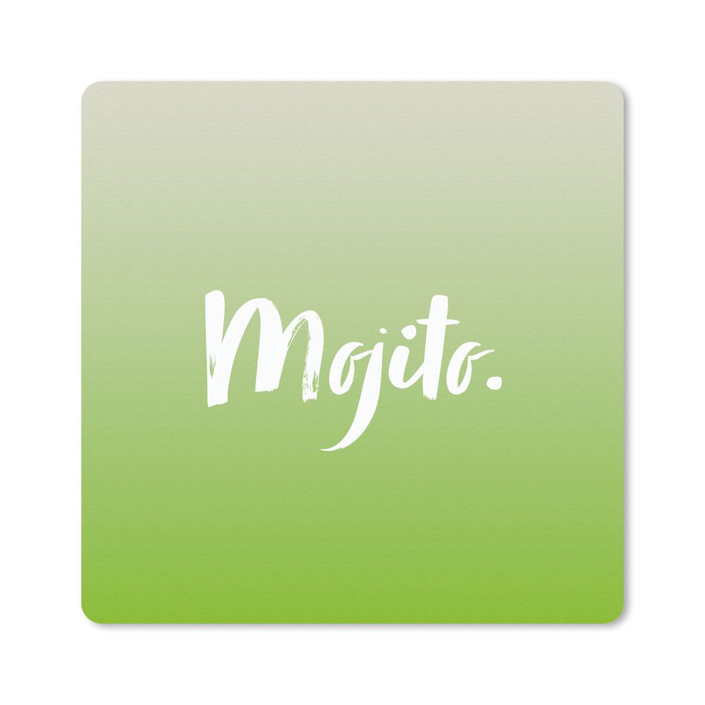 MuchoWow Mauspad Mousepad Text - Mojito - Zitate - Alkohol - Cocktail 20x20 cm - Mousepads - Maus Mat - Pad - Mausunterlage - Desk Mat - Bureauar...