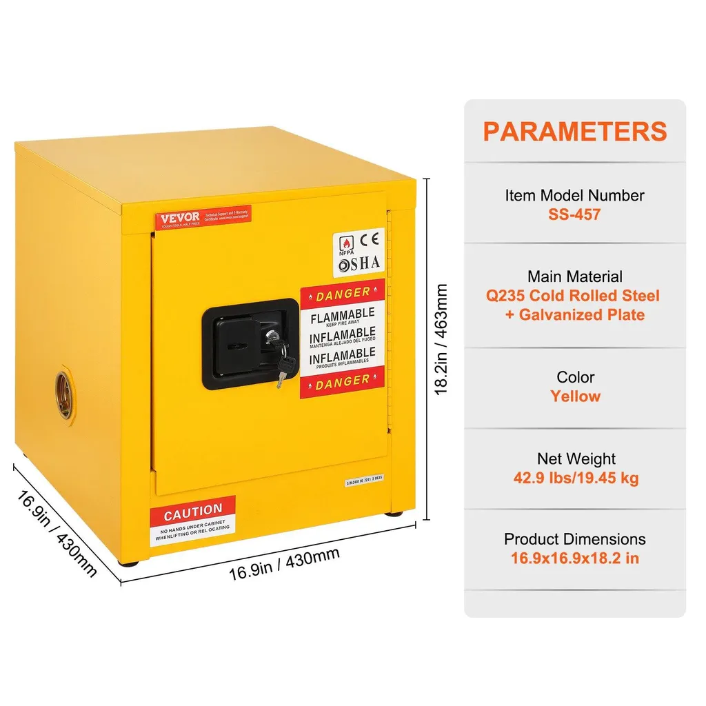 Armoire de sécurité 11 gallons pour laboratoire et stockage chimique - 10