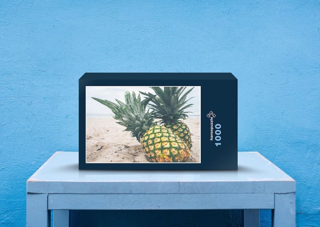 hansepuzzle 32922 - Ananas Puzzle, 1000 Teile, Natur, 60,0 x 46,0cm mit hochwertiger Aufbewahrung, Kartonbox und wiederverschließbarem Beutel