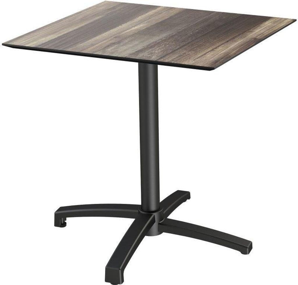Tisch X Cross Aluminium HPL Schwarz 70 x 70 x 74 cm Tropical.