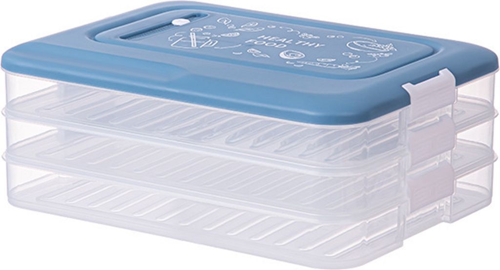 Kühlschrank-Knödelbox, stark versiegelt, transparent, antihaftbeschichtet, stapelbar, sichtbare Eierkonservierung, rutschfester Boden, dicker Kü...
