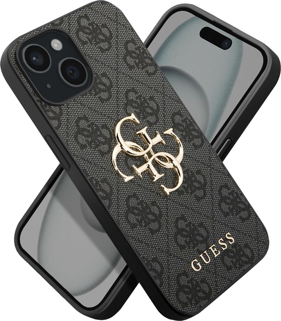 Guess IPhone 13 Hülle 6,1 Zoll - Graue Case Mit Big Metal Logo