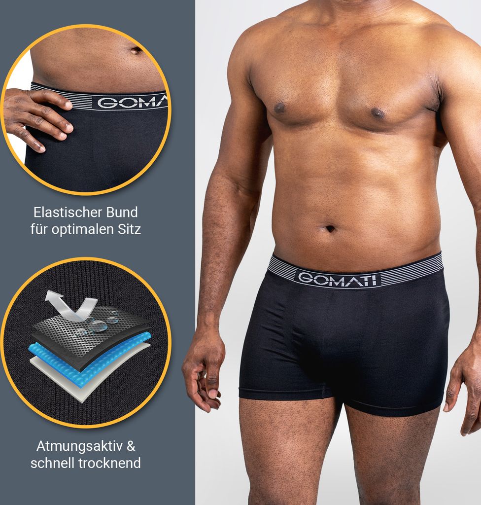 Gomati Herren Seamless Pants (6er Pack) Nahtlose Boxershorts aus Microfaser-Elasthan - Petrol Orange Azure XL