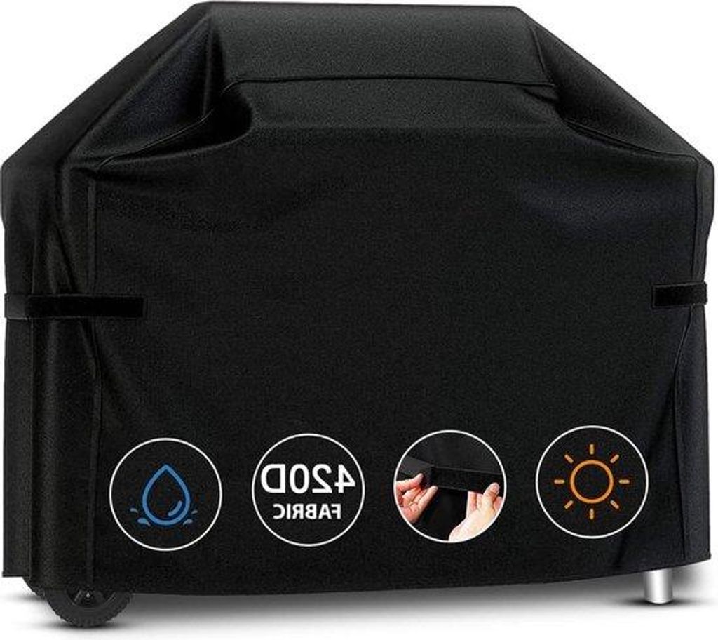 Große wasserdichte BBQ-Hülle 147x61x117cm schwarz