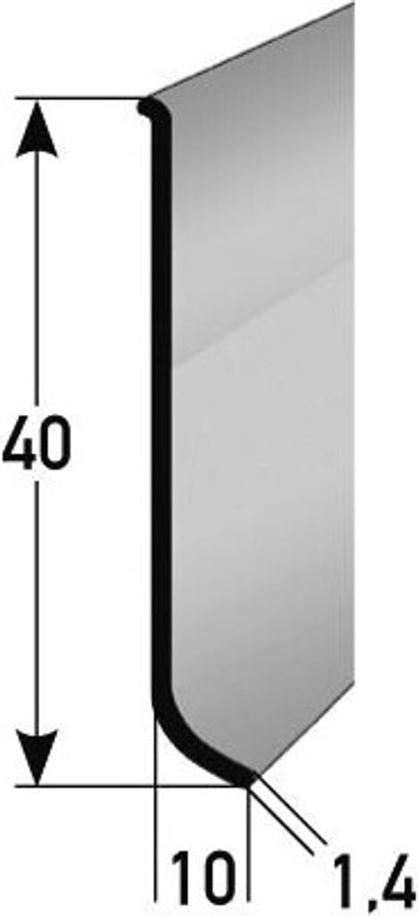 PROVISTON Metall Sockelleiste | 10 x 40 x 2500 mm | Fußleiste Aluminium Wasserfest Robust Rostfrei Langlebig Silber Ungebohrt