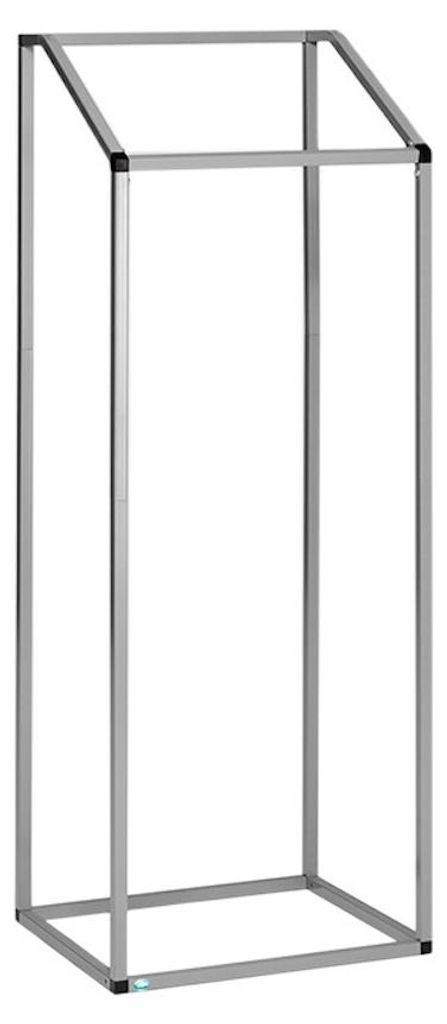 Robuster Müllsackhalter aus Vierkantrohren | für 1000 Liter, HxBxT 183,5x63x54cm | Stahl | Silber
