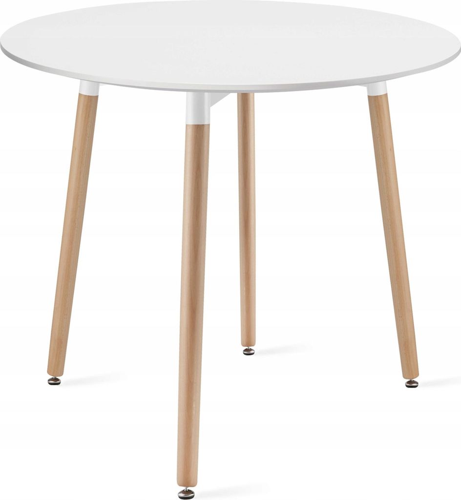 Stół Okrągły Biały do Jadalni Kuchni Salonu TWO 80cm Zdjęcie produktu 