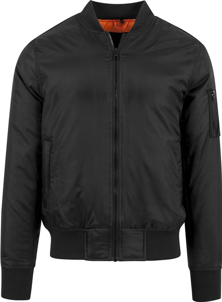 Build Your Brand Herren Kontrast Bomberjacke RW5670 (4XL) (Schwarz)