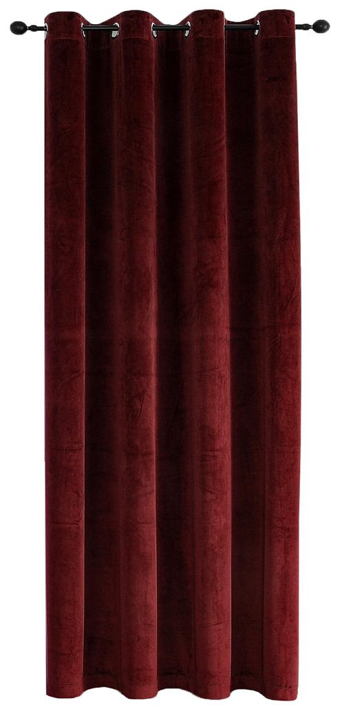 Vorhang Ösen Bordeaux Verdunkelung 140x245 cm Samt weich Produktbild 