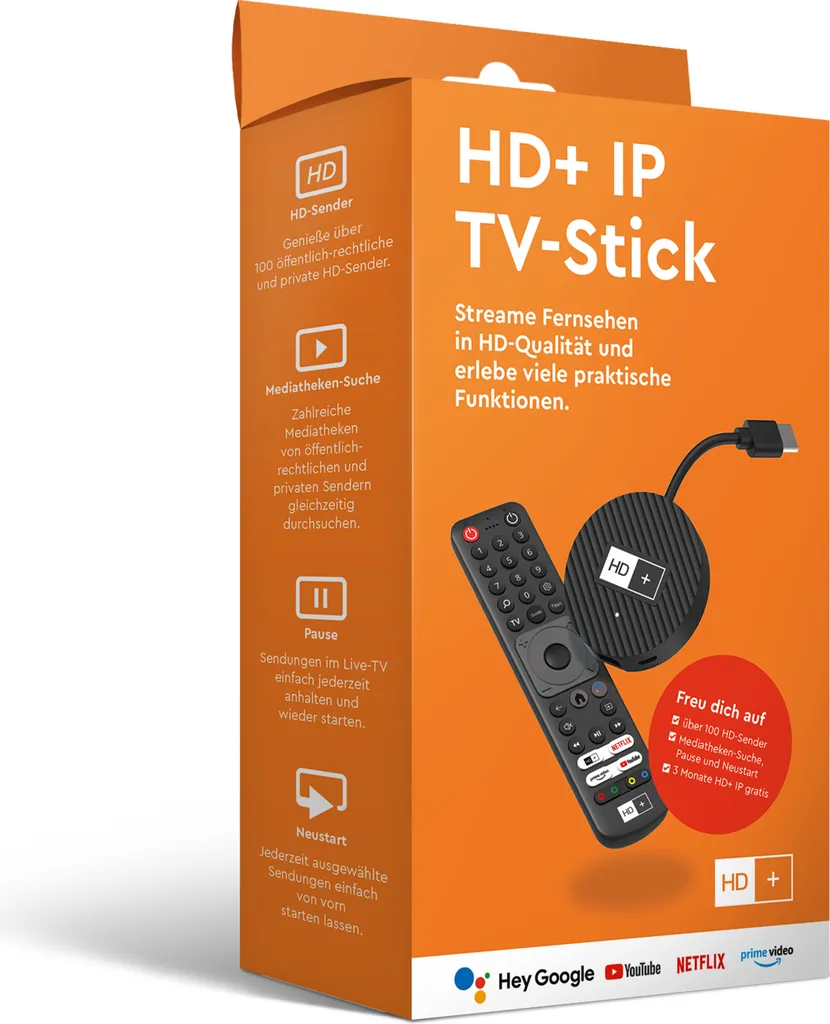 Lecteur Streaming 4K HD+ 22025 pour Netflix et YouTube sur TV HDMI Noir