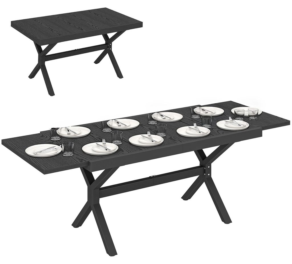 Table de jardin extensible en aluminium aspect bois, Image du produit 