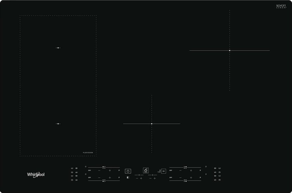 A top-down view of a black induction cooktop.