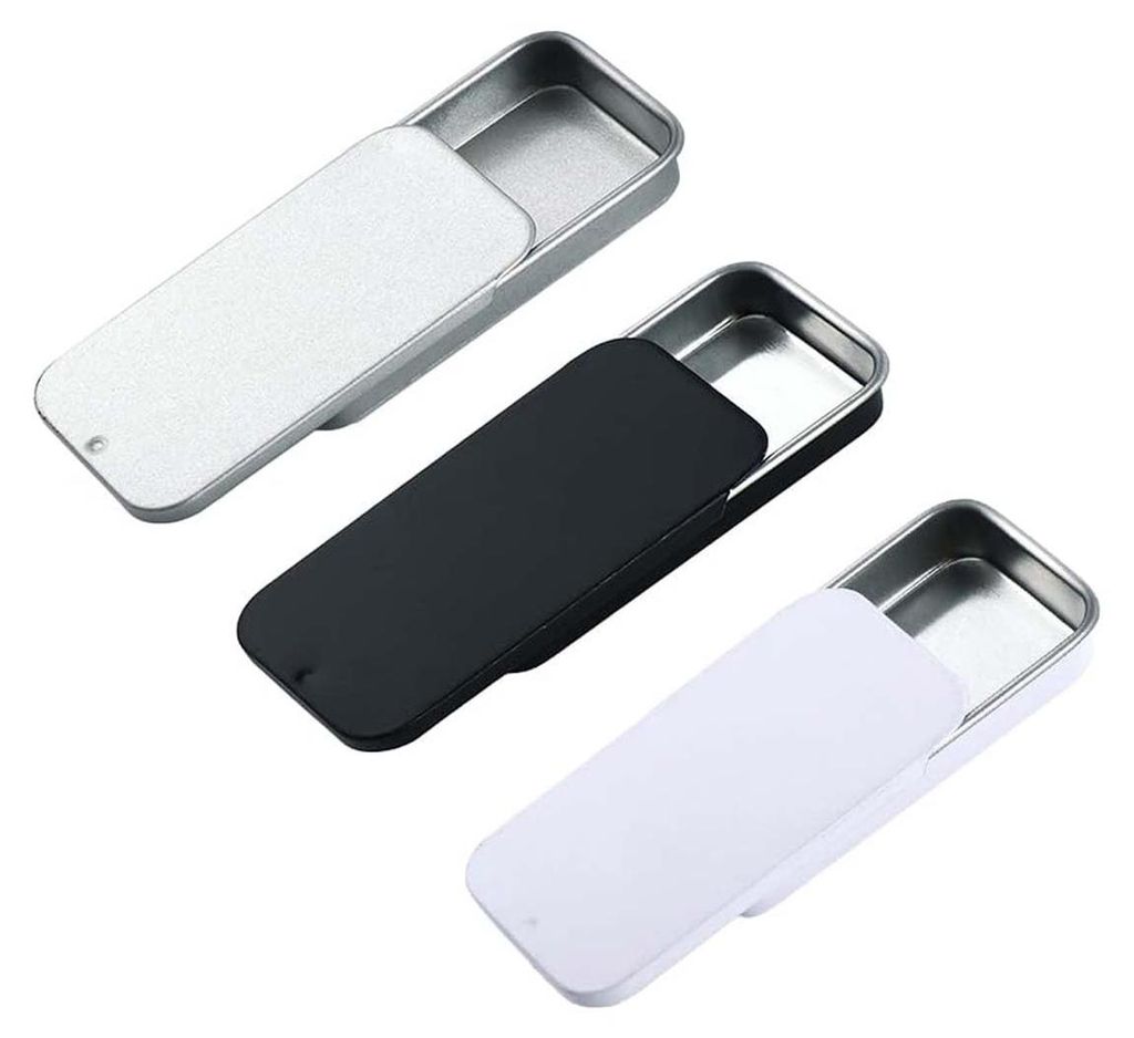 3 Leder-Metall-Halterungen mit Klappdeckeln, gerade Montageboxen (8 x 5 x 1,5 cm)