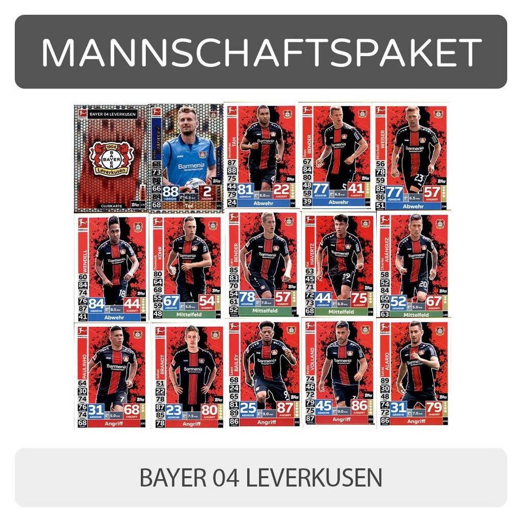 Topps Match Attax - 2018/19 - Mannschaftspaket - Bayer 04 Leverkusen