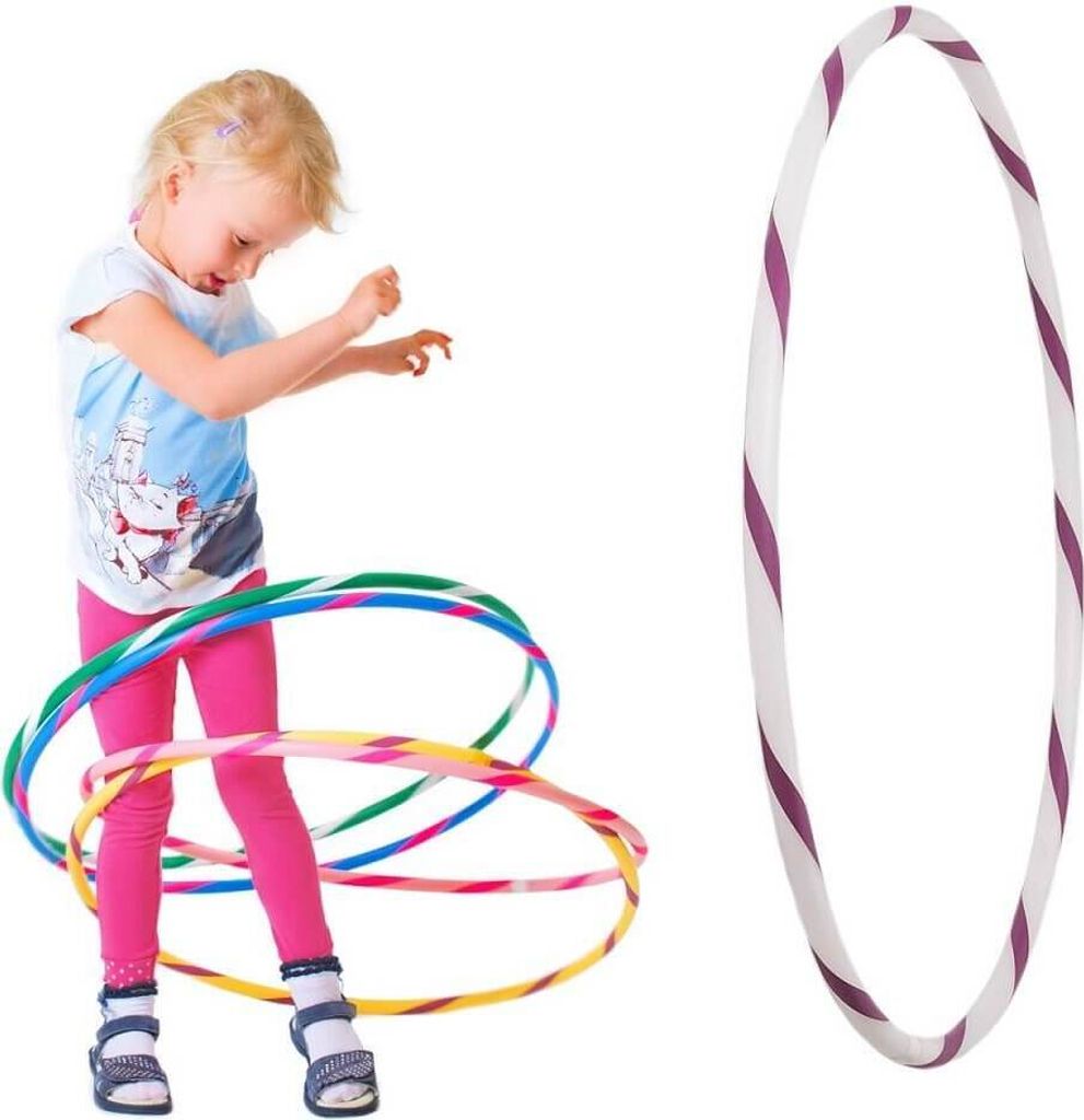Bunter Kinder Hula Hoop für kleine Profis, Ø80cm, Weiss-Lila