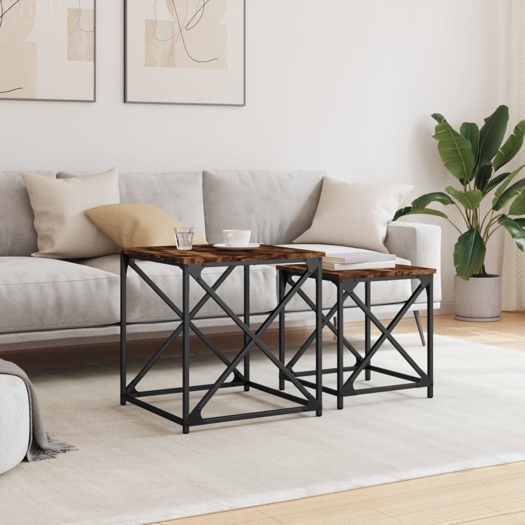 Stabli Satztische 2er-set - Räuchereiche Holzwerkstoff - DE915668 - Couchtische