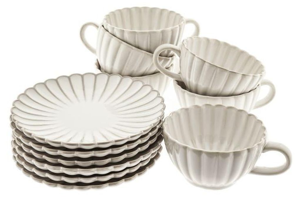 Set di tazze da caffè Bloomy con piattini 220 ml in Immagine del prodotto 