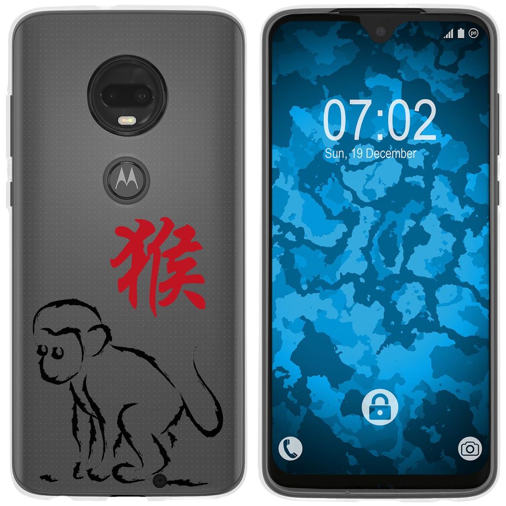 PhoneNatic Case kompatibel mit Motorola Moto G7 Plus Silikon-Hülle Tierkreis Chinesisch M9