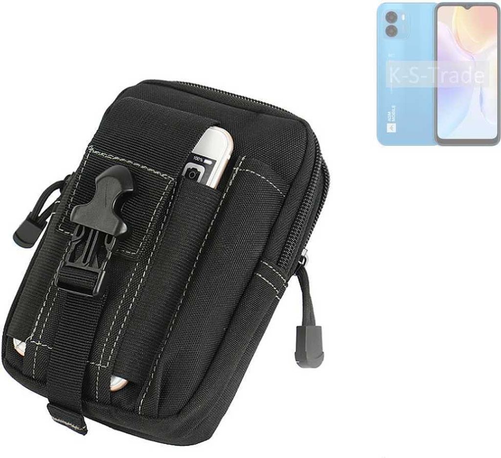 K-S-Trade Gürtel Tasche kompatibel mit AGM Note N1 Lite Gürteltasche Holster Schutz Hülle Handy Hülle Smartphone outdoor Handy-Hülle schwarz