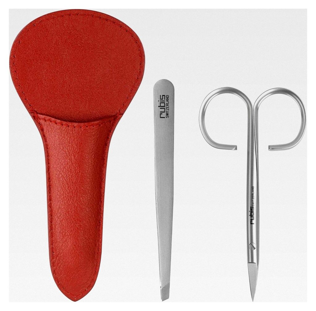 Maniküre Set mit Nagelschere und Pinzette - 2-teiliges Nagelpflegeset im Etui