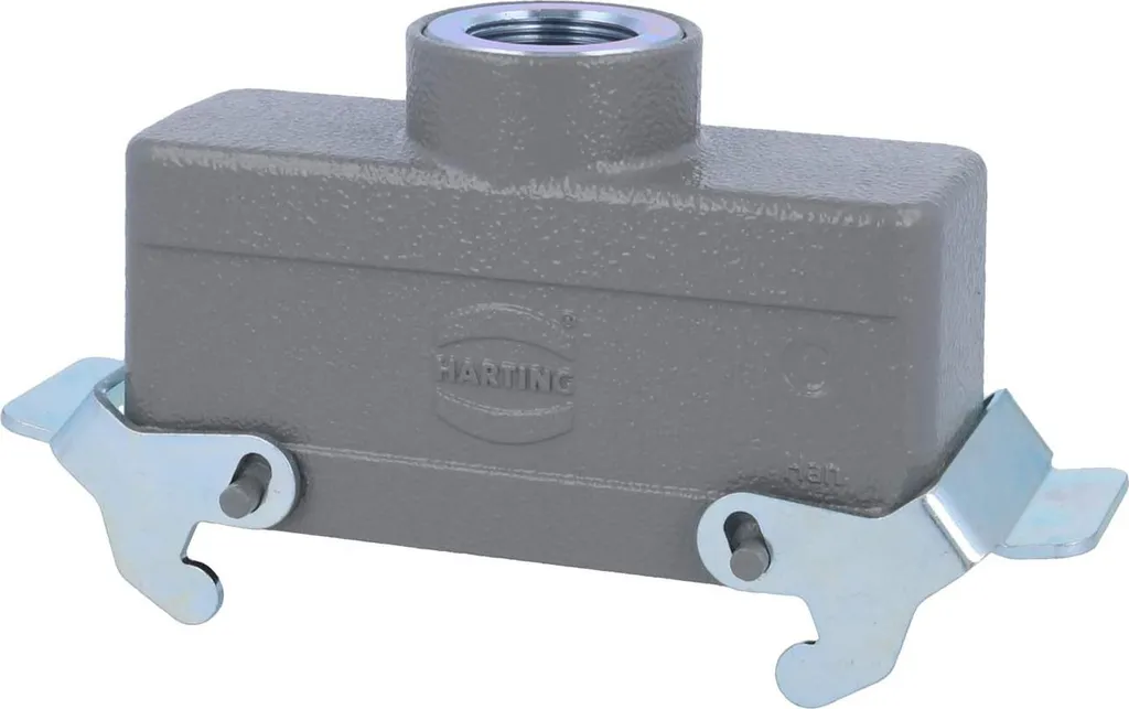 HARTING Han 24B Custodia a manicotto bassa, 1xM25 uscita cavo diritta, con 2 staffe trasversali Vite M25 Area di serraggio 9,0 mm