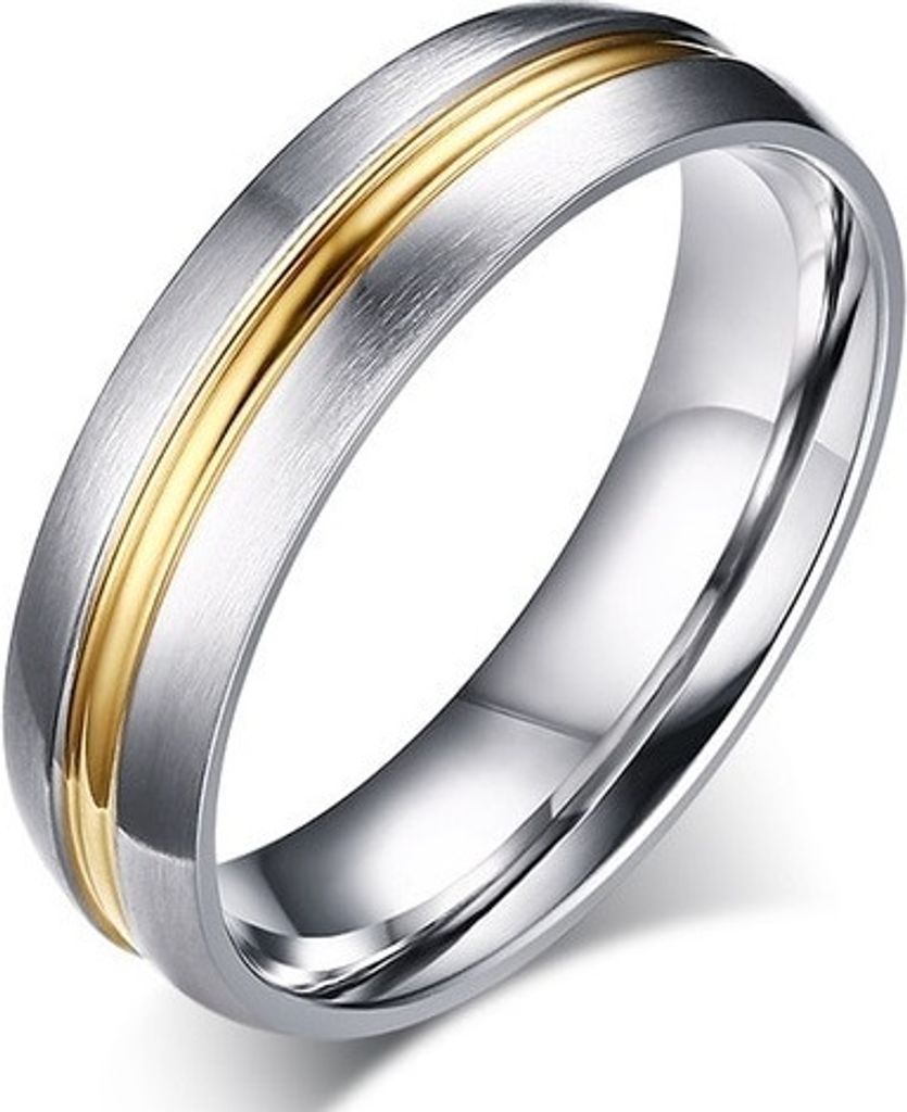 Herrenring Vow - Eleganter Silber-Gold-Ring für empfindliche Haut KP4839