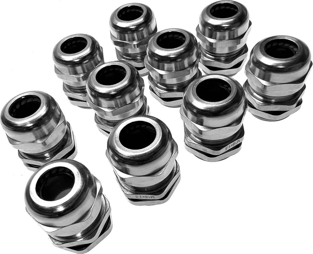 Presse-étoupe M18 pour boîte de dérivation en laiton nickelé lot de 10