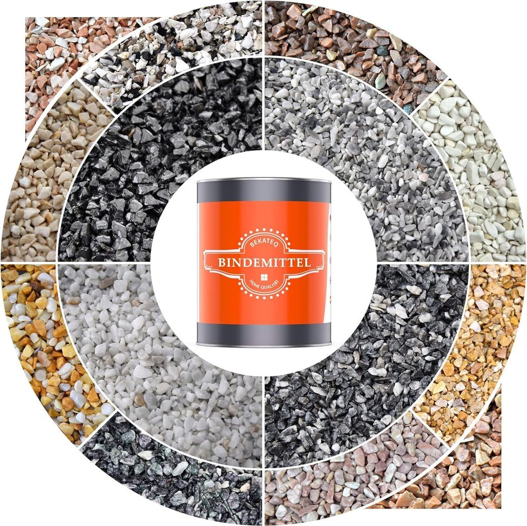 BEKATEQ BK-600EP Bodenbeschichtung mit 25kg Marmorkies Nero Ebano + 1,5kg Bindemittel aus Epoxidharz I Steinteppich Bodenbelag | Flüssigkunststoff...