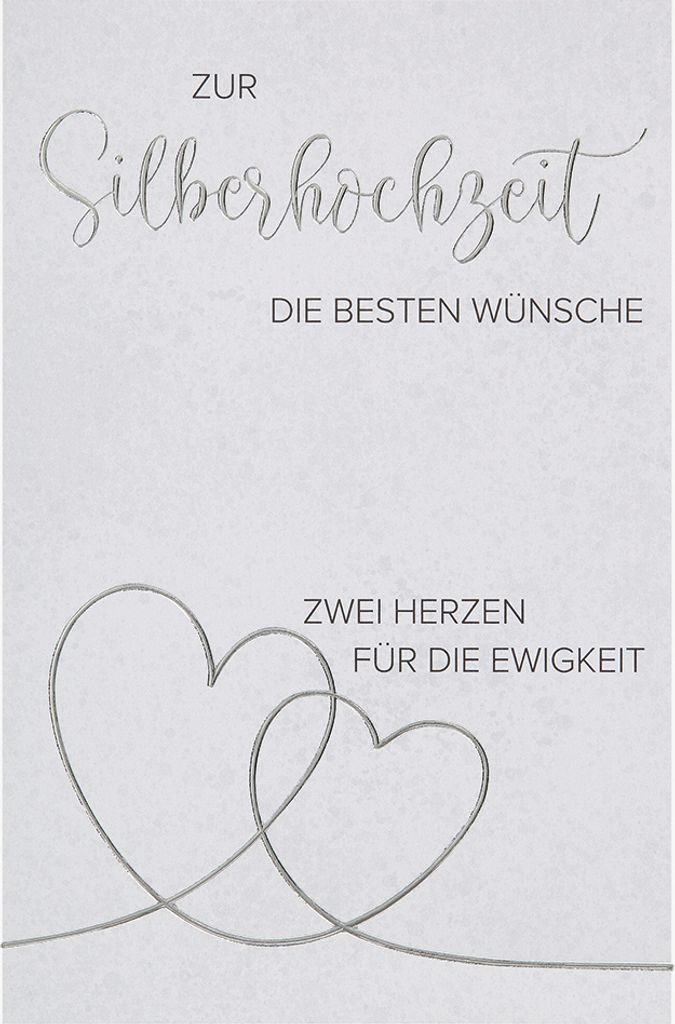 Silberhochzeit - 25. Hochzeitstag - Glückwunschkarte im Format 11,5