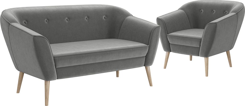 MEBLINI Mini Sofa Set 2-1 für Wohnzimmer - Mini Lounge für drei Personen - Küchensofa - Sofa Klein - Sitzgarnitur - Polstergarnitur - Sofagarnit...